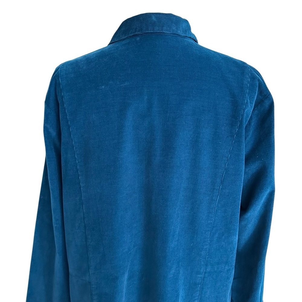 J.‎ JILL Corduroy Button-Up Shirt Teal Blue Tunic Normcore Shacket Layer Size LT - Picture 8 of 15